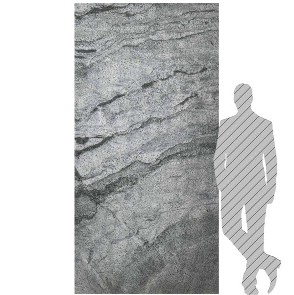 Strieborná sivá kamenná dyha 244x122x0,2 cm Transparent