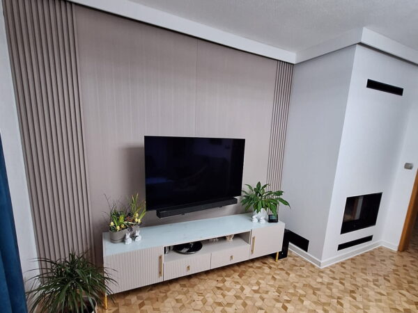 WPC Carbon Board White Stripes Matte 280x110 cm